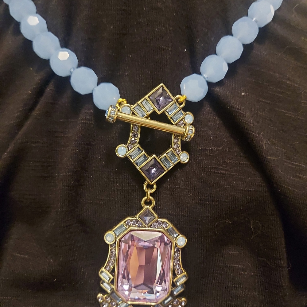 Heidi Daus "Deco Edition" Pendant Necklace And Earring Set - Blue - Picture 4 of 4